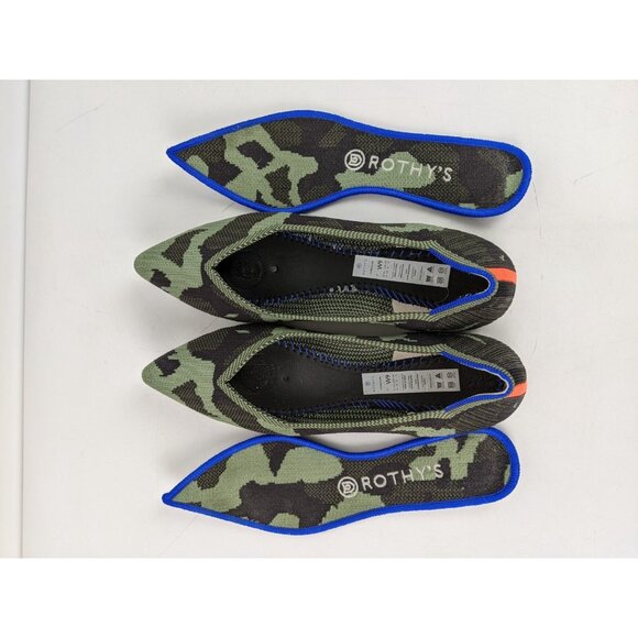 ROTHYS Ballet Flat Womens Size 9 Green Camo Pointed Toe Slip On Shoes Points - Picture 7 of 11